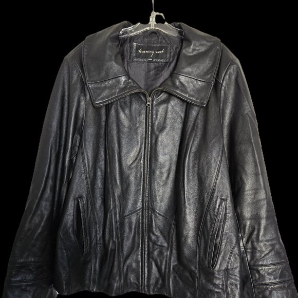 Tannery West Women's Fall/Winter Black 100% Leather Jacket Size 24W/26W - Picture 2 of 3